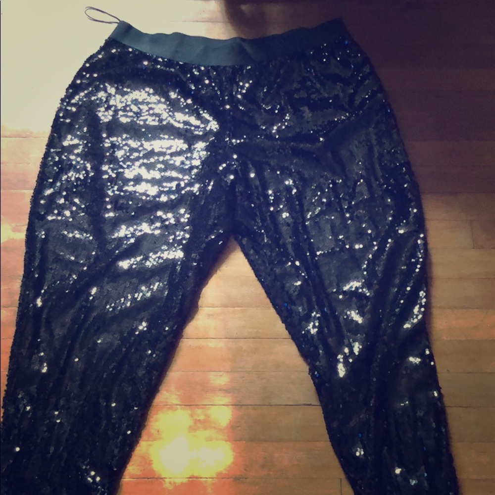 Black Sequined Pants